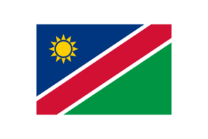 The national flag of Namibia with official color and proportion transparent png