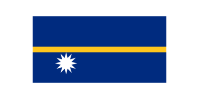 The national flag of Nauru with official color and proportion transparent png