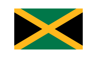 Jamaican national flag with official ratio isolated on transparent background png