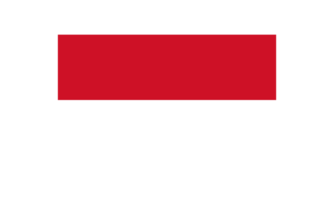 The national flag of Monaco with official color and proportion transparent png