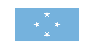 de nationell flagga av micronesia med officiell Färg och andel transparent png