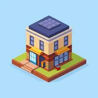 AI generated Isometric Building House Commercial Clip Art Icon Sticker Decoration Simple Background photo