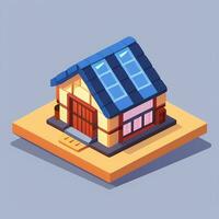 AI generated Isometric Building House Commercial Clip Art Icon Sticker Decoration Simple Background photo