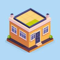 AI generated Isometric Building House Commercial Clip Art Icon Sticker Decoration Simple Background photo