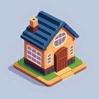 AI generated Isometric Building House Commercial Clip Art Icon Sticker Decoration Simple Background photo