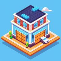 AI generated Isometric Building House Commercial Clip Art Icon Sticker Decoration Simple Background photo