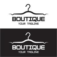 Simple clothes hanger logo design with creative idea vector