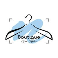 Simple clothes hanger logo design with creative idea vector