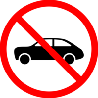 No coche permitido prohibición icono firmar hacer no conducir símbolo, No carros entrada ilustración png