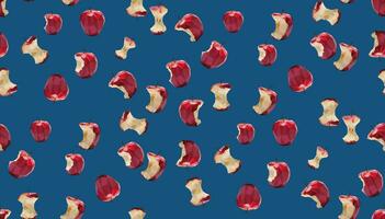 a pattern in the style of low poly. apples, different apples, whole and bitten off. can be used as a print for fabrics vector