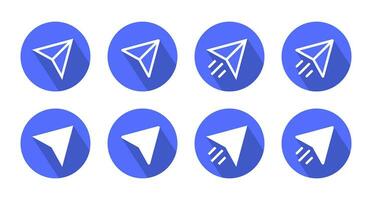 Share icon vector in paper plane style. Social media repost button
