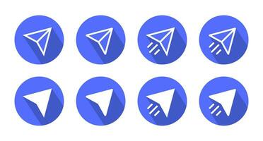 Share icon vector in paper plane style. Social media repost button