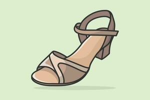 Fashionable Women's Footwear Sandal vector illustration. Beauty fashion objects icon concept. New arrival women unique style sandal shoe vector design.