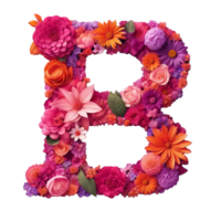 AI generated flowers alphabet letter b png AI generated