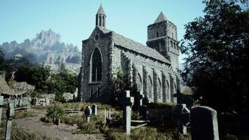 An old Church in a mystical fog video