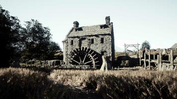 An old abandoned farm cottage on Bodmin Moor in Cornwall - vintage effect video