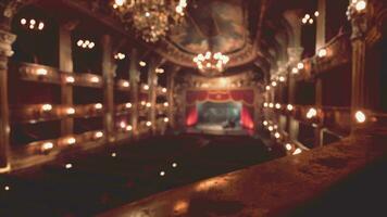 clásico ópera casa interior con dorado adornos video