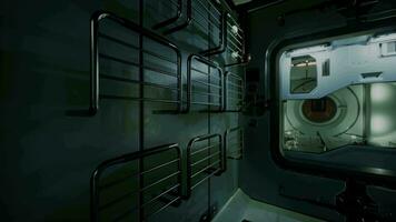 inside empty space station interior video