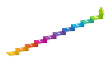 3d escada infográfico elementos Projeto com 10 opções, passos ou processos e marketing pode estar usava para apresentação. png