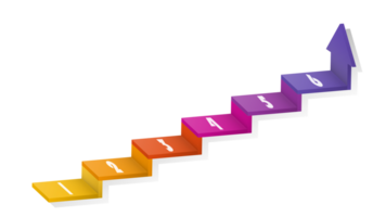 3d Treppe Infografik Elemente Design mit 6 Optionen, Schritte oder Prozesse und Marketing können Sein benutzt zum Präsentation. png