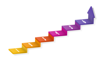 3d scala Infografica elementi design con 6 opzioni, passaggi o processi e marketing può essere Usato per presentazione. png