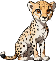 AI generated Cheetah Cartoon Image Design png