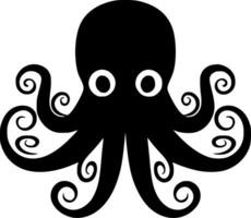 Octopus - Black and White Isolated Icon - Vector illustration