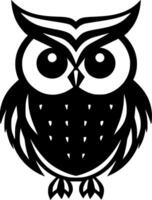 Owl, Black and White Vector illustration