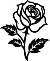 Rose - Black and White Isolated Icon - Vector illustration