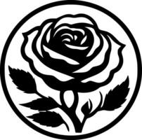 Rose, Black and White Vector illustration