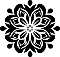 mandala - negro y blanco aislado icono - vector ilustración