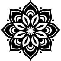 Mandala, Black and White Vector illustration