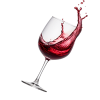 ai généré rouge du vin verre éclaboussure pain grillé rythme png