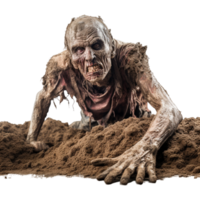 ai genererad zombie kommande ut på jord png