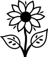 Flower, Black and White Vector illustration