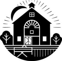 Farm, Minimalist and Simple Silhouette - Vector illustration