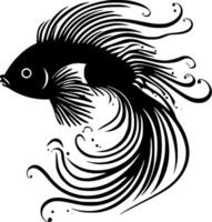 Fish, Black and White Vector illustration