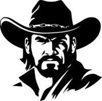 vaquero - negro y blanco aislado icono - vector ilustración