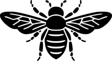 Bee - Black and White Isolated Icon - Vector illustration