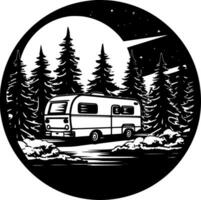 Camping, Minimalist and Simple Silhouette - Vector illustration