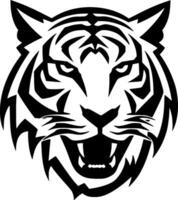 Tigre - negro y blanco aislado icono - vector ilustración