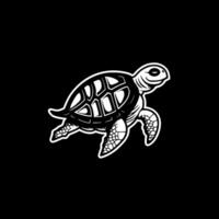 Turtle, Black and White Vector illustration
