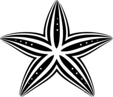 estrella de mar - negro y blanco aislado icono - vector ilustración