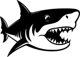 Shark, Black and White Vector illustration