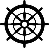 Ship Wheel, Minimalist and Simple Silhouette - Vector illustration