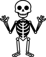 Skeleton - Black and White Isolated Icon - Vector illustration