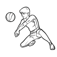 volleyball girl player action clipart png