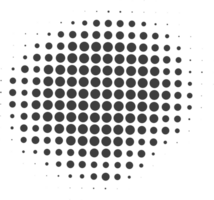 metà tono tratteggiata cerchio. il giro forma con grunge struttura. astratto pendenza elemento png