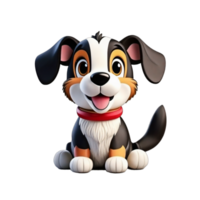 Cute little puppy dog minimal 3d style characters isolated on transparent PNG background PNG AI Generative