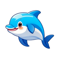 cartoon dolphin characters isolated on transparent PNG background PNG AI Generative
